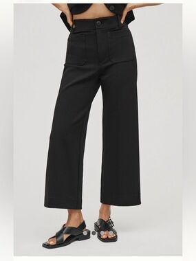 Anthropologie Maeve Colette Black Wide-Leg Trousers